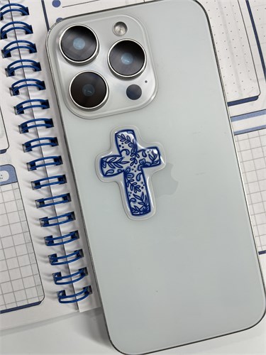 3D наклейка Крест с цветами 1880